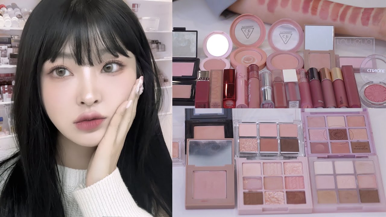 여쿨뮤트 코덕 파우치 털어서 메이크업🌷 | 여름뮤트~가을뮤트까지🫶| 뮤트톤 섀도우, 블러셔, 매트립 추천🥴