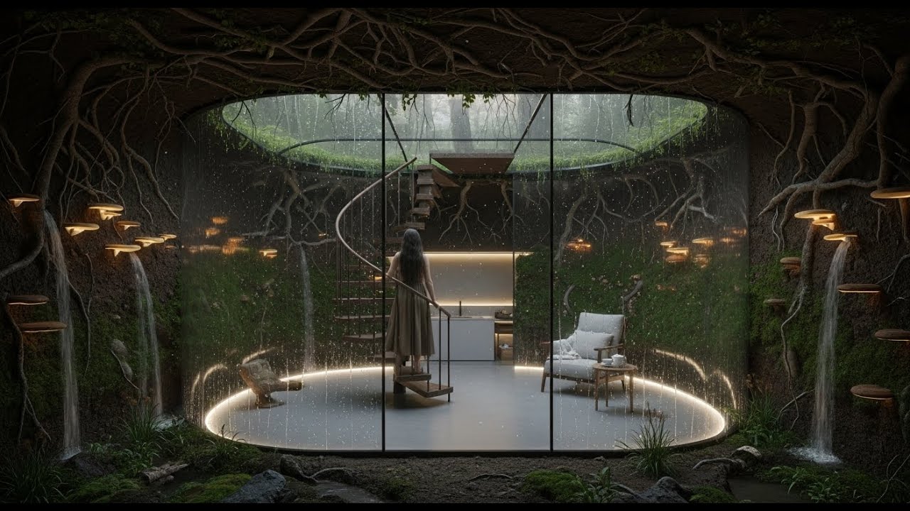 No One Saw Her Descend — A Secret Underground Glass Shelter Beneath the Forest (ASMR)