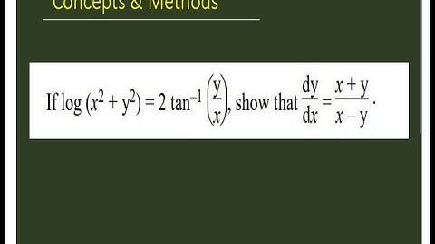 if log(x^2+y^2)=2tan-1(y/x) show that dy/dx=x+y/x-y