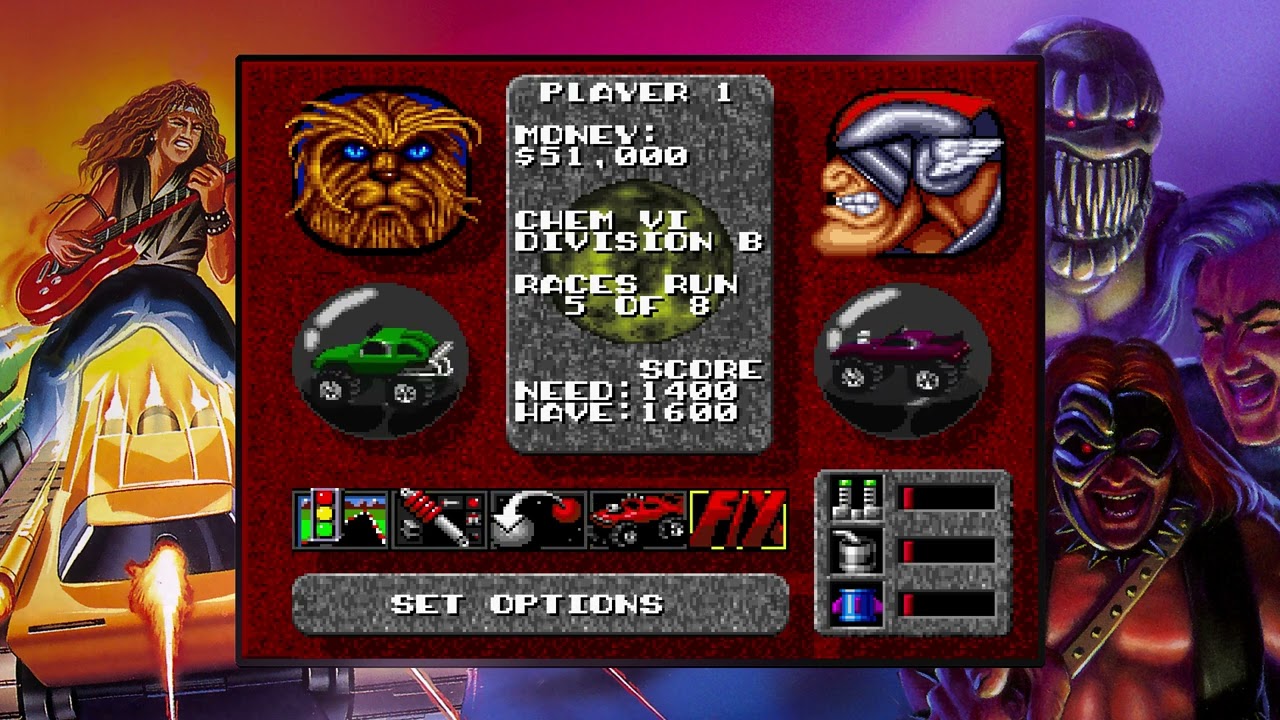 Blizzard Arcade Collection : Rock N Roll Racing  - старт прохождения!!!