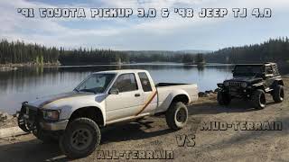 4x4 Hill Climbs & Mud Bogging! '91 Toyota Pickup & '98 Jeep TJ