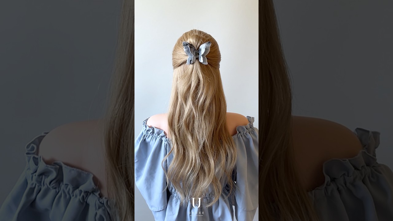 腰まである髪の長さでもできるハーフアップアレンジ