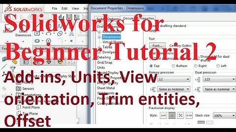 2.Add-ins, Units, View orientation,Trim entities, Offset|Solidworks tutorial for Beginners in hindi|