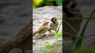 Cute Birds Sharing Food 🐦❤️ | Beautiful Nature Moment | Bird Love #Shorts #nature