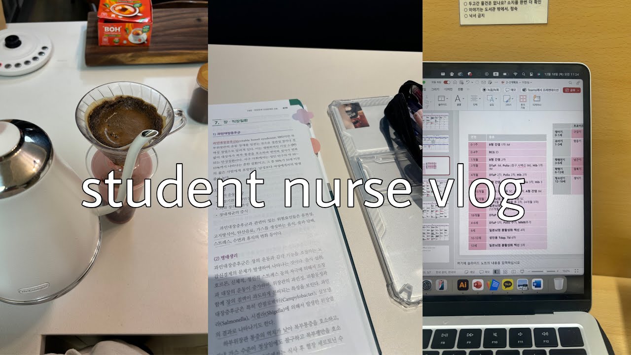 간호대생 브이로그. 전공만 8개 친 시험기간.......🥹🥹