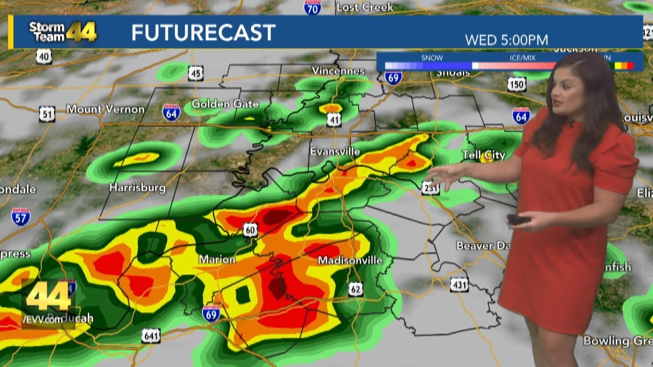 Scattered storms late Wednesday; damaging winds and hail possible - YouTube