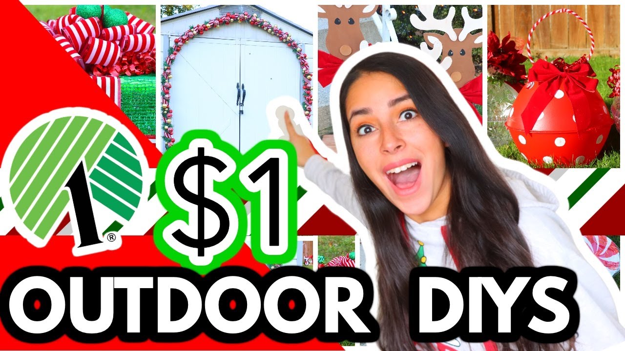 $1 GENIUS Outdoor CHRISTMAS DIYS using DOLLAR TREE products│HACKS you have to SEE to BELIEVE 🎁