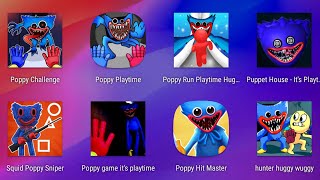 Poppy Challenge,Hunter Huggy Wuggy,Puppet House It's Playtime,Squid Poppy Sniper