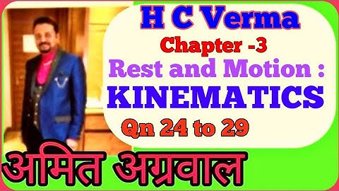 H C Verma | Chapter 3 | Qn 24 to 29 | Rest and Motion | Kinematics