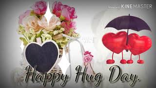 Hug Day wish for everyone.with romantic background music. screenshot 3