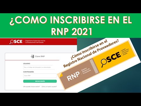 ¿Cómo inscribirse en el Registro Nacional de Proveedores-RNP 2021|Paso a paso