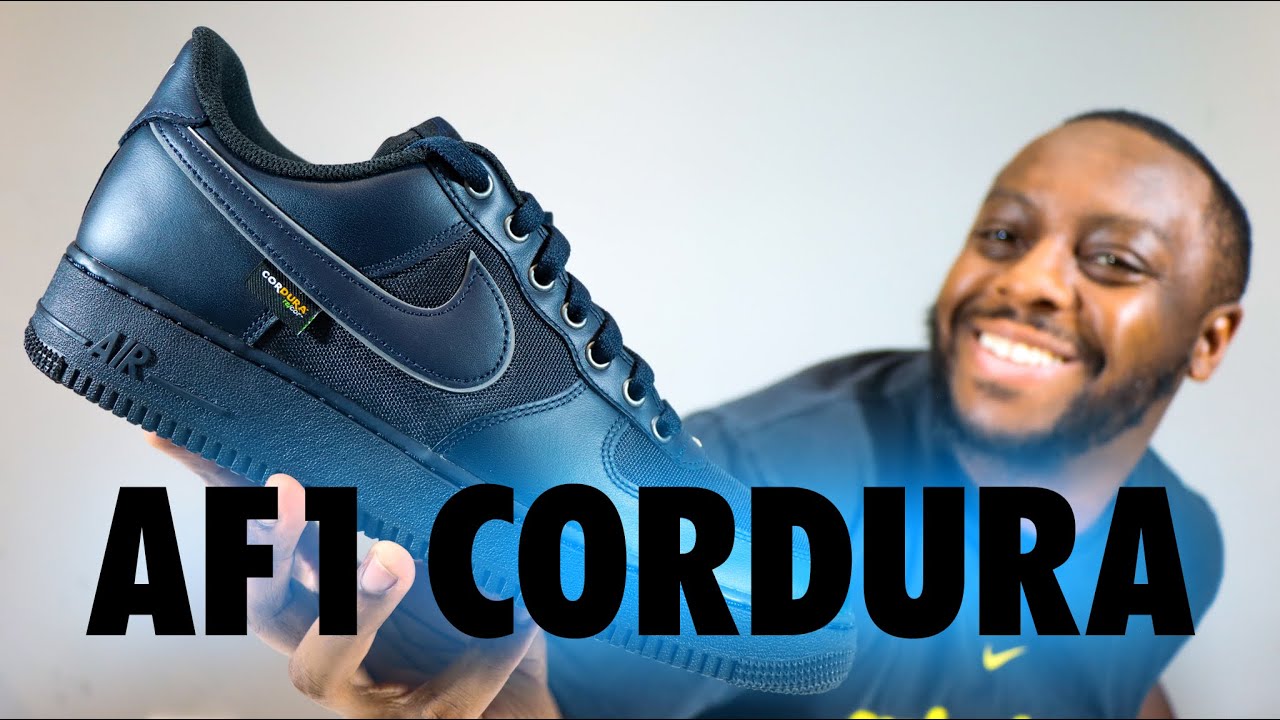 Обзор кроссовок Nike Air Force 1 '07 LV8 Cordura Obsidian Leather On Foot QuickSchopes 864 Schope...