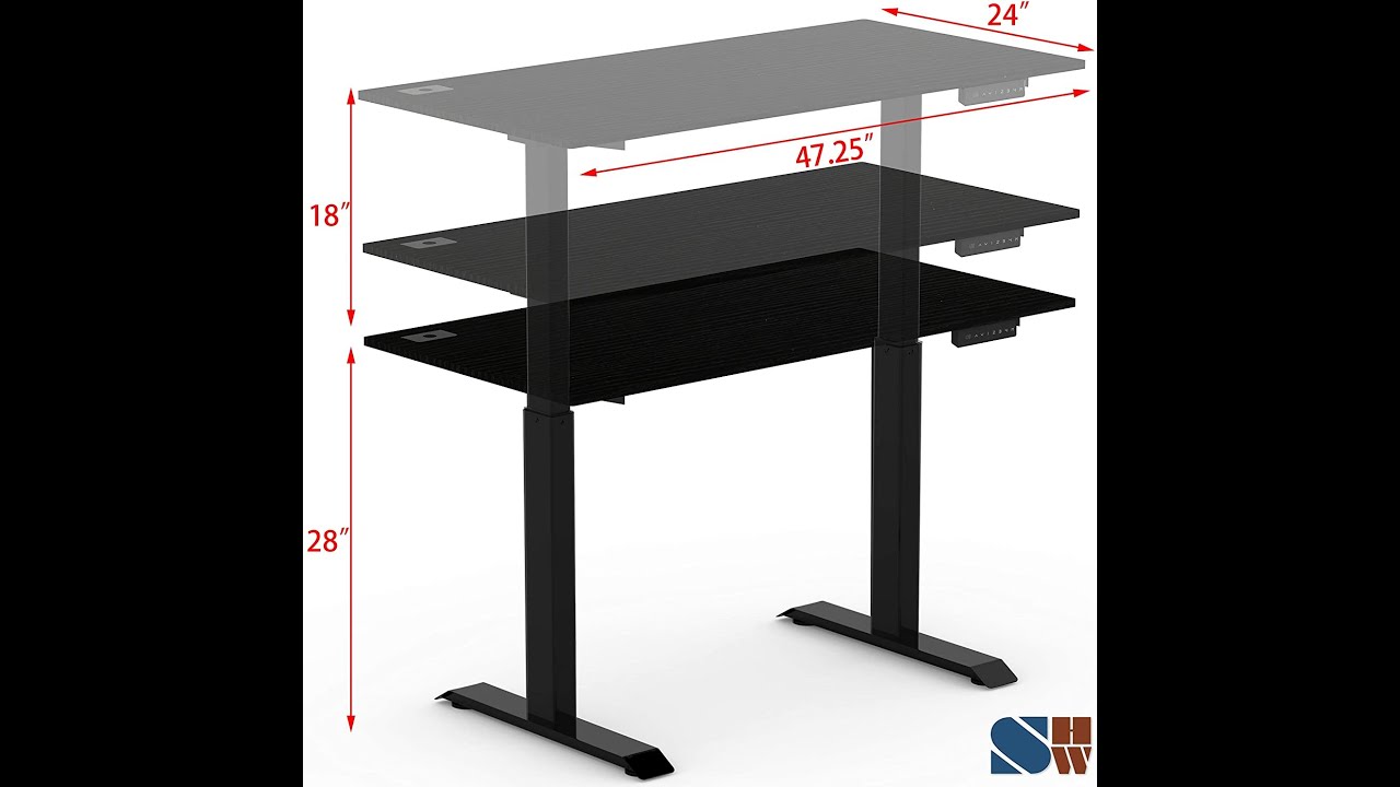 SHW Electric Memory Preset Height Adjustable Computer Desk, 48 x 24
