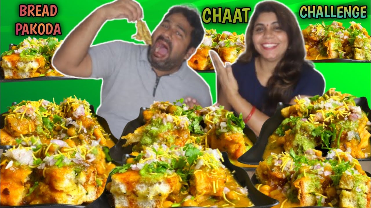6 PLATE VERY TASTY BREAD PAKODA CHAAT EATING CHALLENGE | BREAD PAKODA CHALLENGE | STREET FOOD