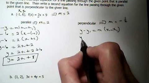 College Algebra  1.4(b) Video #2  equations of parallel and perp lines.wmv