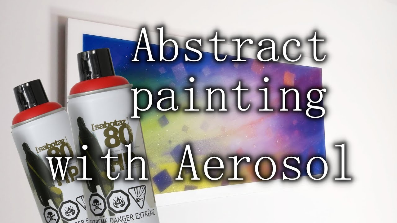 Abstract painting with acrylic & aerosol "Above" Peinture abstraite