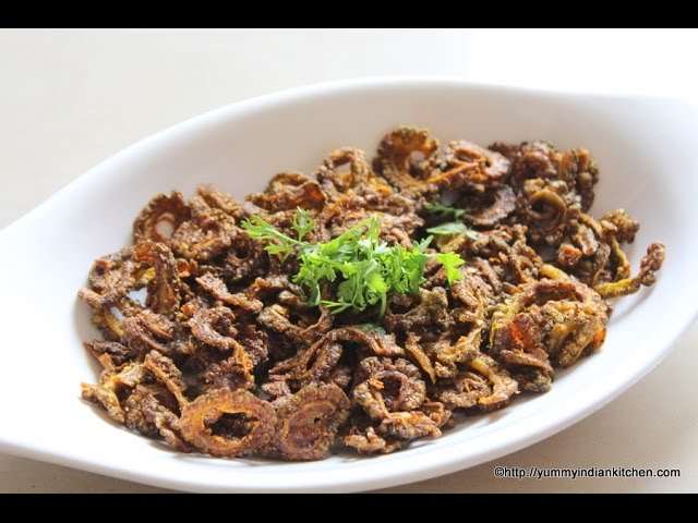 Karela Fry Recipe-Bitter Gourd Fry-Kakarakaya Fry-how to fry karela-Yummy Indian Kitchen