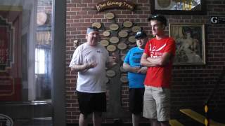 St Marys railroad museum discussing OPS fundraiser and award for Greg.