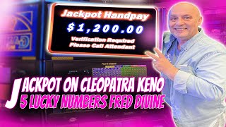 Jackpot on Cleopatra Keno 5 Lucky Numbers Fred Divine