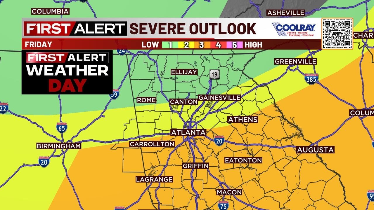Sunny today; Severe storms possible Friday afternoon - YouTube