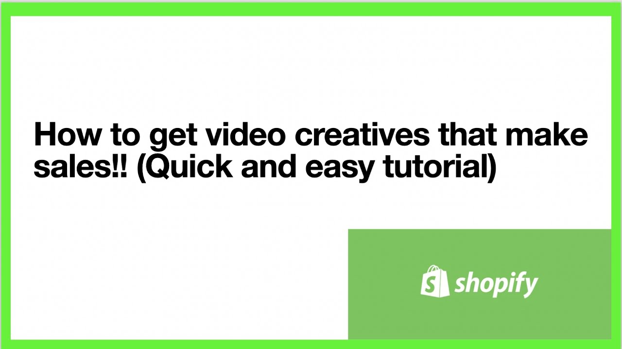 How to get video ad creatives that convert! (Quick and easy) YouTube