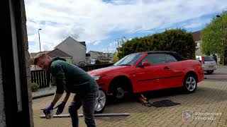Fitting aggressive wheel spacers to my Saab 93 Convertible