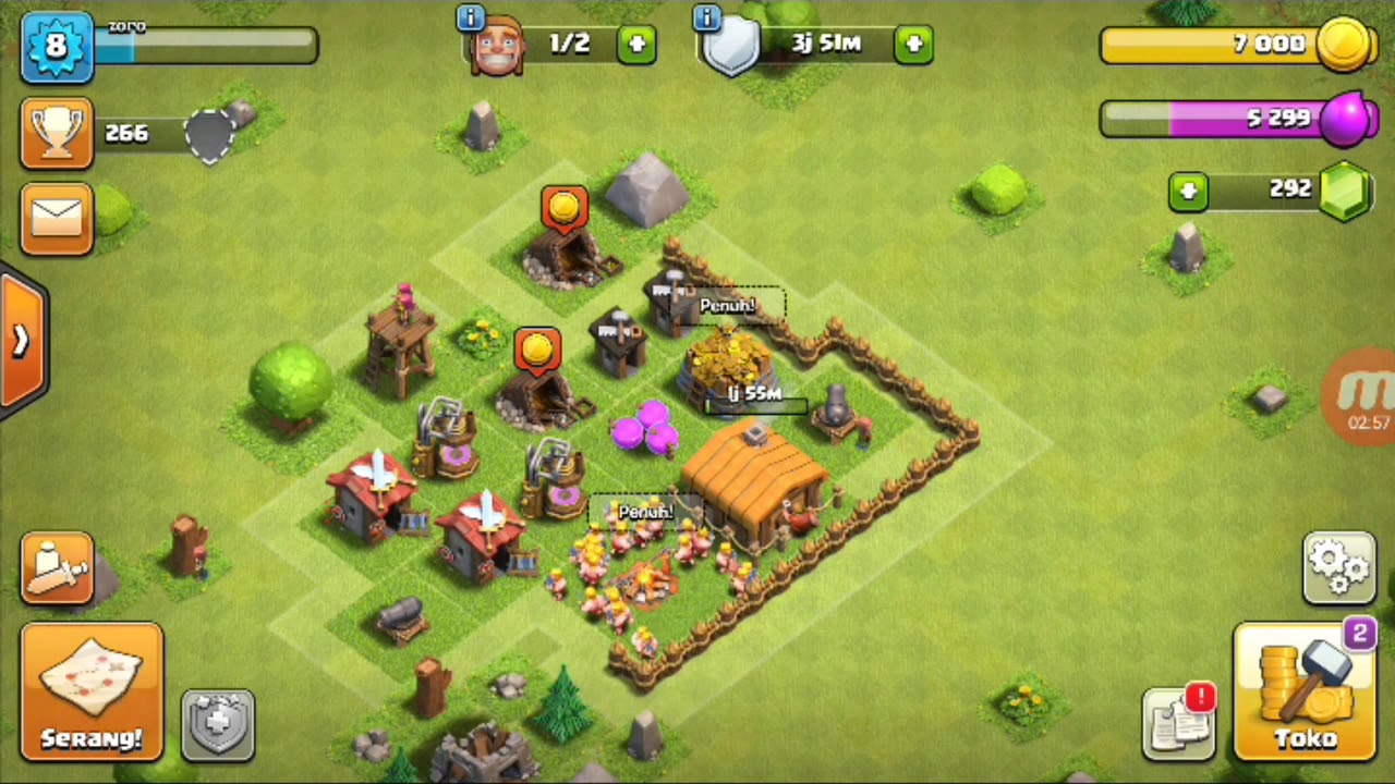CLASH OF CLANS TUTORIAL MEMBANGUN DESA DARI NOL PART 2