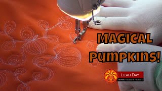 Machine Quilting Magical Pumpkins - Beginner Quilting Tutorial with Leah Day