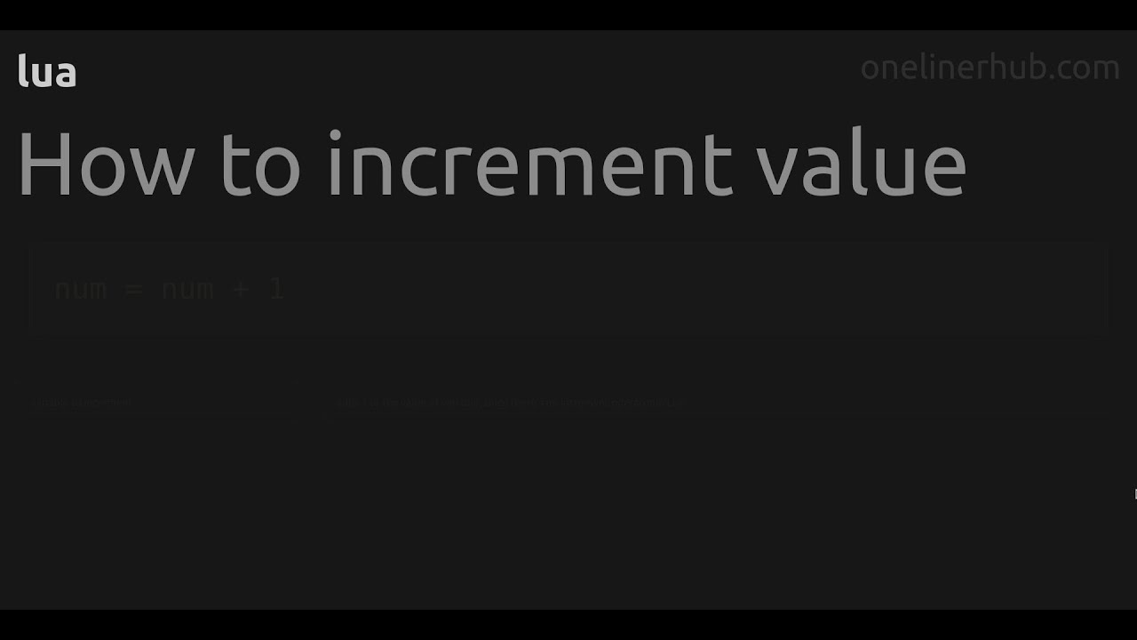How to increment value #lua - YouTube
