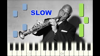 SLOW EASY piano tutorial "PETITE FLEUR" Sidney Bechet, with free sheet music