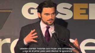 Celebrity Matt Bomer y Simon Halls discurso de aceptacion GLSEN's 2012 Net Worth