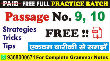 Passage No. 9, 10 | Reading Comprehension Batch @UphaarClasses