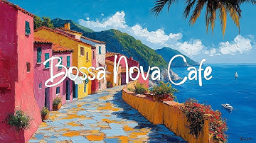 Sweet Bossa Nova Jazz at Seaside Café Ambience with Crashing Waves for Relaxation