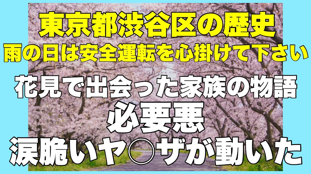 渋谷区の歴史！雨の日は安全運転を！花見で出会った家族の物語！涙脆いヤ○ザが動いた！必要悪！