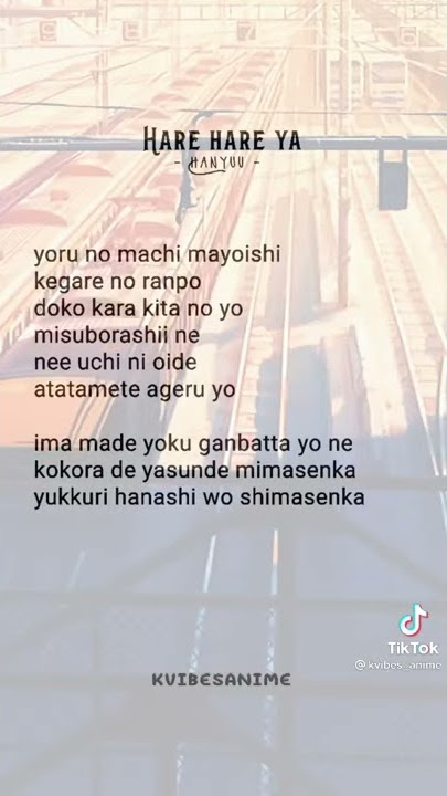 [AMV] Hare Hare Ya (Lyrics)