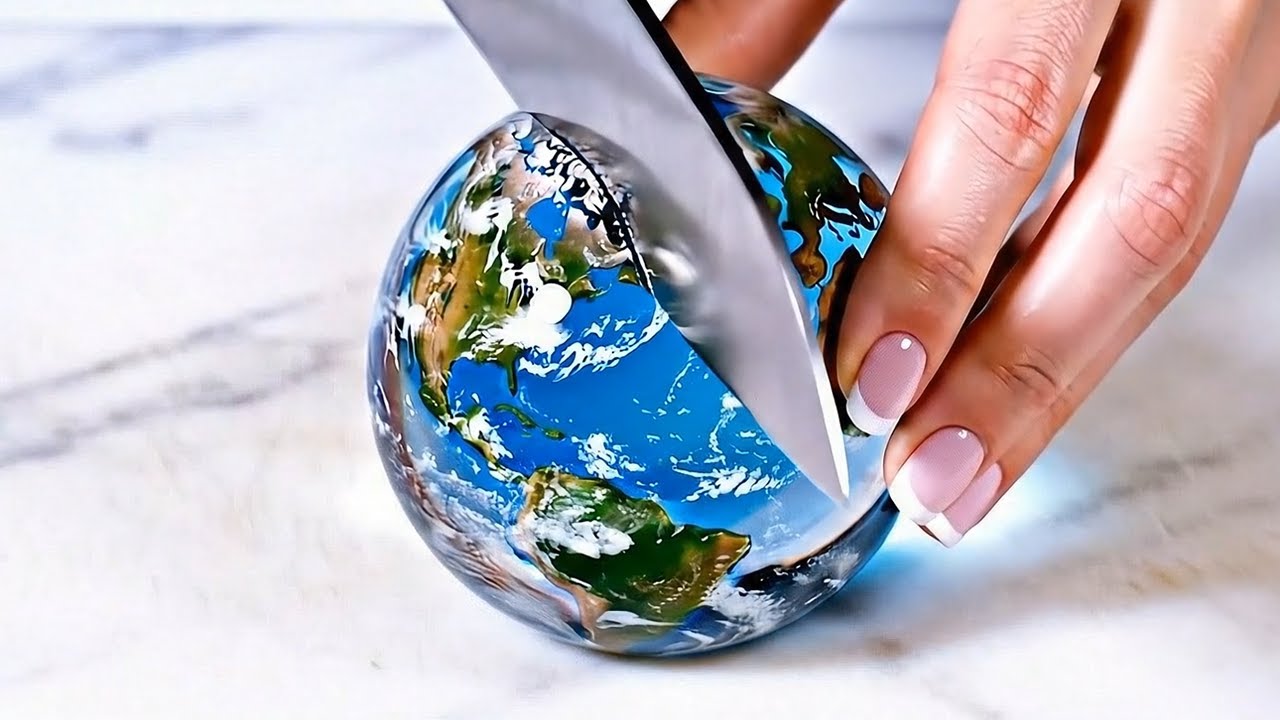 Glass Planets AI ASMR Cutting Video | Oddly Satisfying