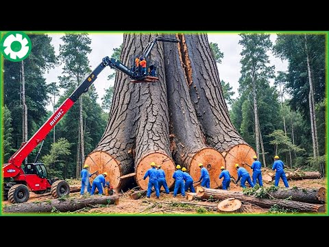 Extreme Dangerous Big Chainsaw Cutting Tree Machines | Biggest Heavy Machinery Machines - The Engine