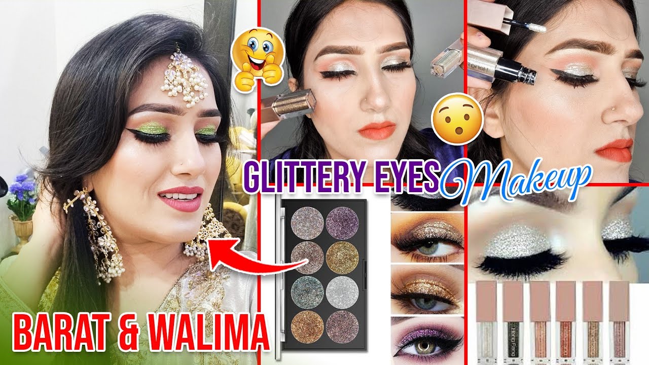 Barat/Waleema glittery eyes makeup look | Miss Rose Affordable glitters