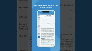 Calculate Wells Score for Pulmonary Embolism in seconds with ONCOassist #oncology