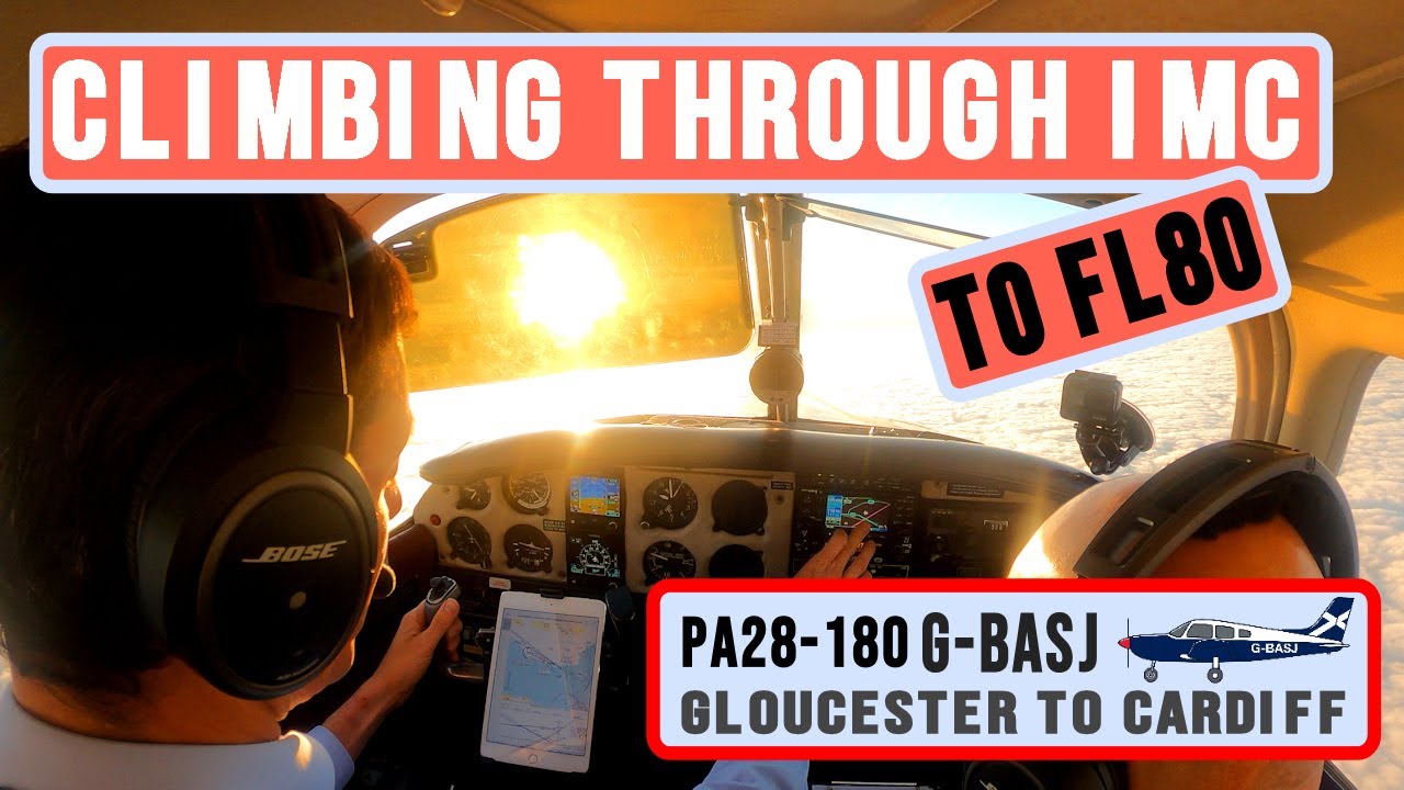 Набор высоты до эшелона FL80 в режиме IMC - полет PA28-180 Cherokee IFR из Глостера в Кардифф