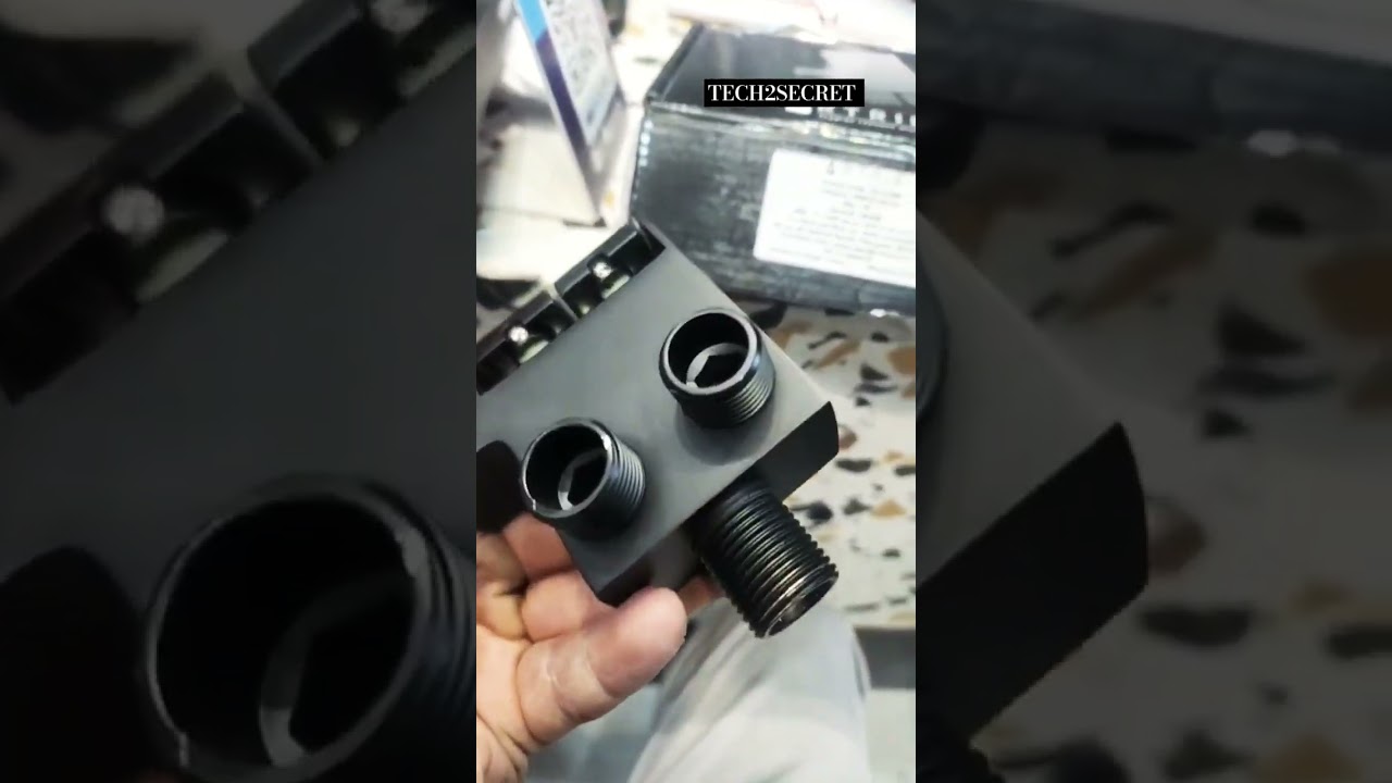 Two outlet Angle Valve | Black Designer Two Way Valve for Bathroom Fixtures | Bathroom Accessories |