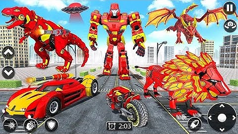 Multi Robot Transforming Games 2023: Lion Tank Car Robot Hero - Android iOS Gameplay| Flying Car CS