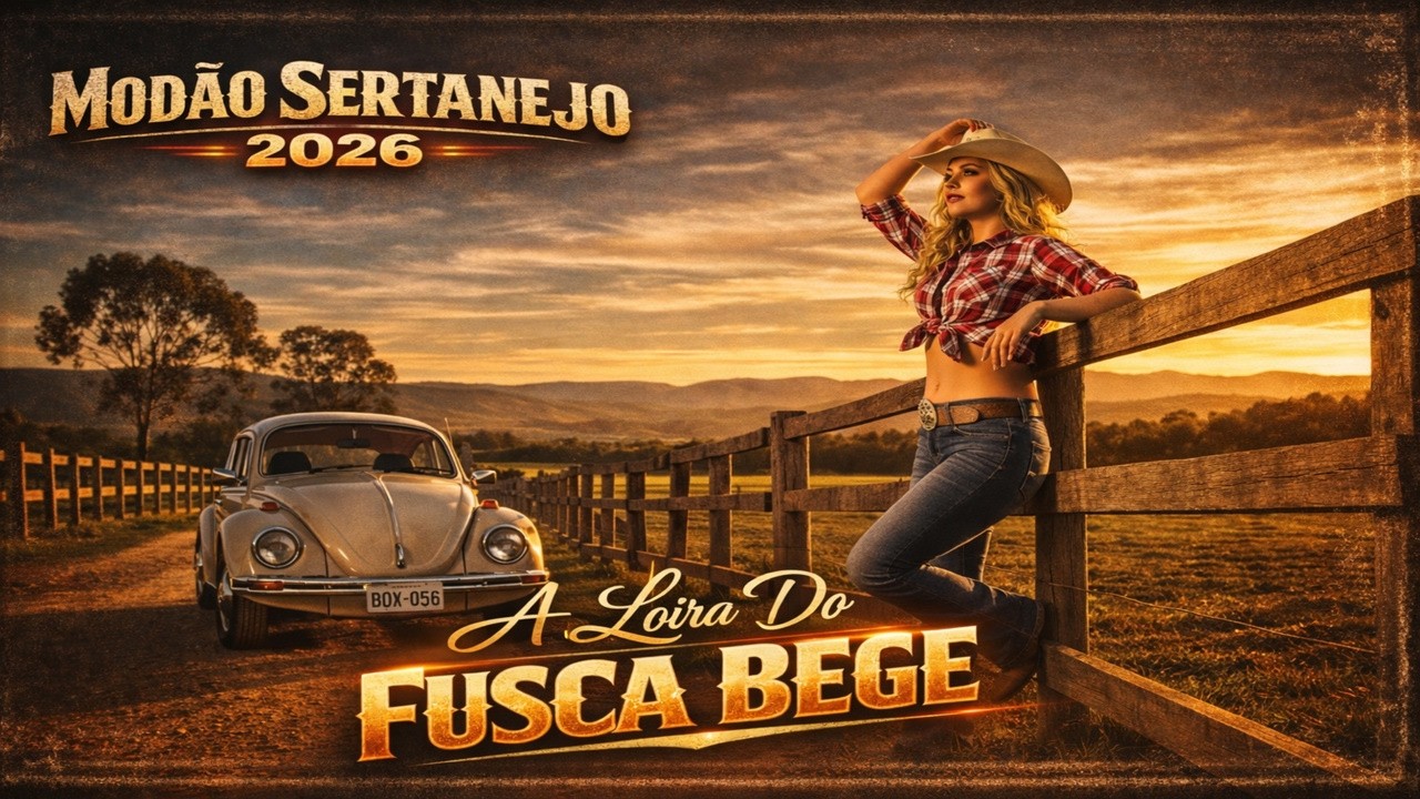 Lyric video - A Loira do Fusca Bege - Sertanejo Universitário Romântico - Sertanejeiros Brasil