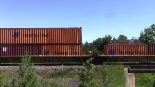 CP 142 intermodal stack train w./ mixed freight with a CSX engine at Beare.