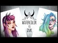 Watercolor VS India Ink ☾ Painting Pros + Cons