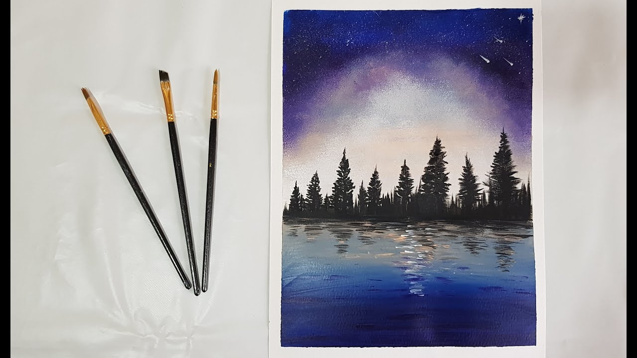 Easy acrylic painting | Tutorial di pittura facile | Easy landscape | Tutorial painting 