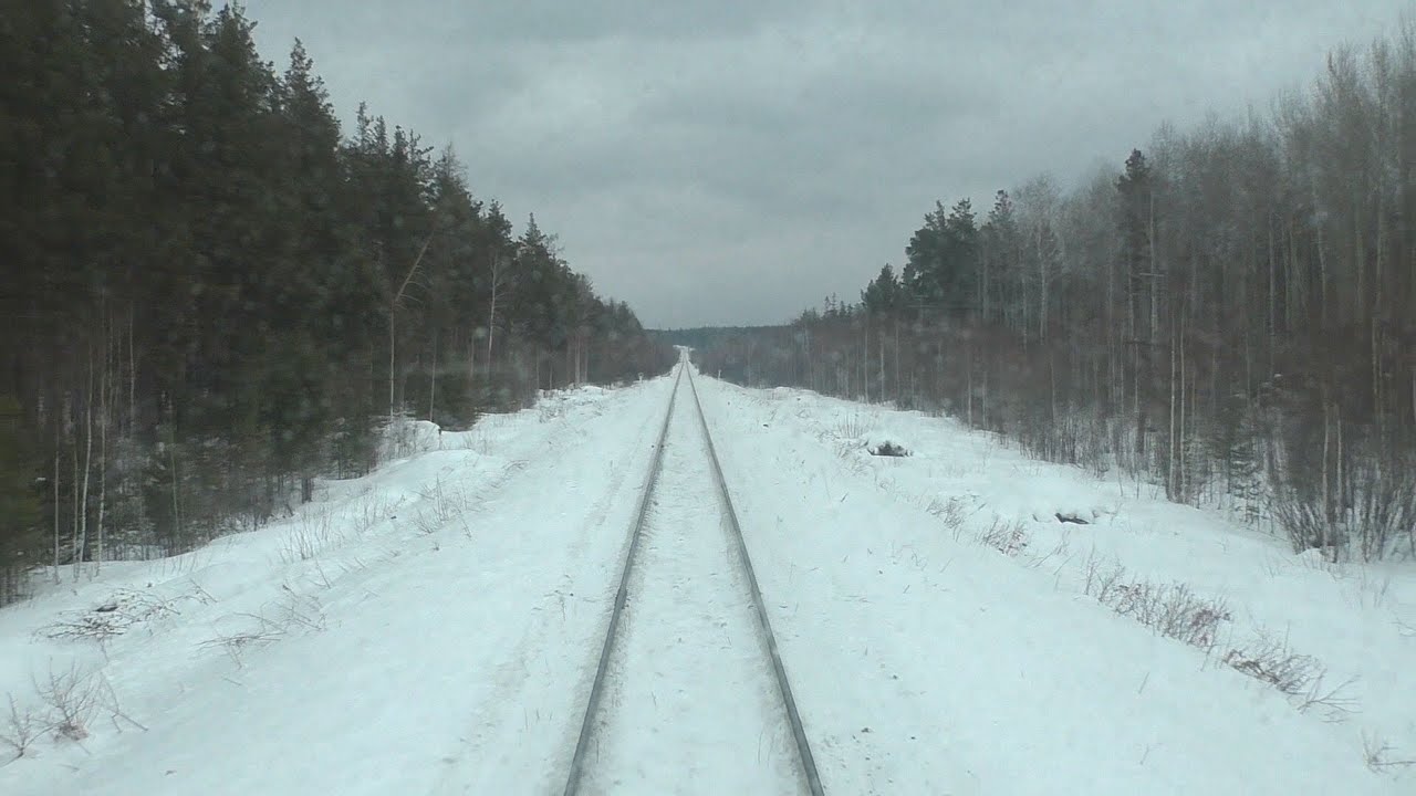 Егоршино — Екатеринбург со всеми остановками. Вид из окна последнего вагона пригородного поезда