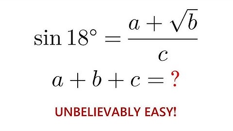 Can You Find sin 18°  WITHOUT A Calculator? The Easiest Way.
