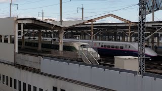 E2系J66編成(200系カラー)やまびこ127号+E3系つばさ127号＆E2系やまびこ128号+E3系つばさ128号 郡山駅　2022 12/31