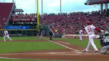 MIL@CIN: Bruce puts Reds up early with two-run homer
